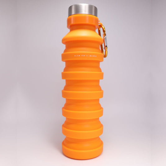 Botella Plegable Anillo Naranja Silicona 550ml